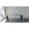 Diago Marble 90x40-300 cm mamor effekt lille træ spisebord med udtræk Udsalg