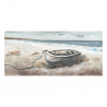 Boat maleri på lærred 110x50 cm med træramme båd motiv På Tilbud