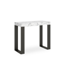 Tecno marble 90x40-300 cm marmor effekt lille træ spisebord med udtræ På Tilbud