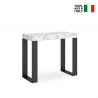 Tecno marble 90x40-300 cm marmor effekt lille træ spisebord med udtræ Tilbud