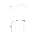 Tecno 90x40-300 cm hvidt farvet lille træ spisebord med udtræk Udvalg