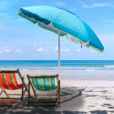 Sardinia 200 cm ventileret strand parasol med UPF 158+ UV-beskyttelse Valgfri