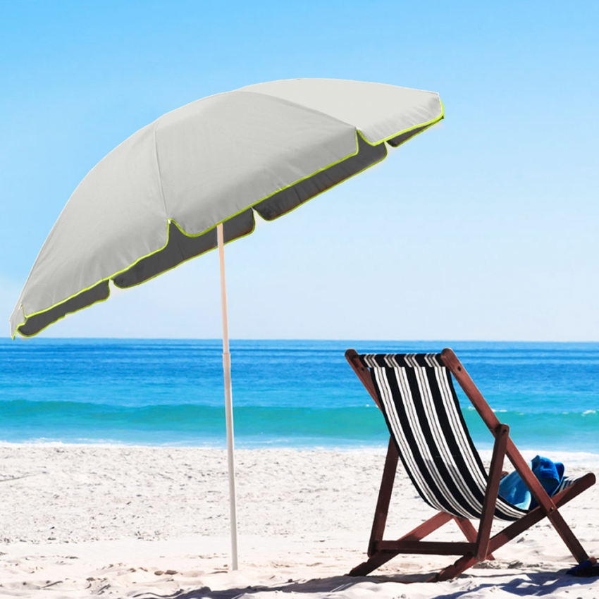 Capri letvægts parasol af stål til stranden med