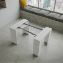 Basic Small 90x48-204 cm hvidt farvet lille træ spisebord med udtræk Udsalg