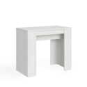 Basic Small 90x48-204 cm hvidt farvet lille træ spisebord med udtræk Tilbud