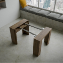 Basic Small Noix 90x48-204 cm valnød effekt lille træ spisebord udtræk Udsalg