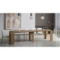 Modem Oak 90x42-302 cm valnøde effekt lille træ spisebord med udtræk Rabatter