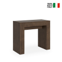 Modem Noix 90x42-302 cm valnøde effekt lille træ spisebord med udtræk På Tilbud