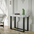 Elettra Marble 90x40-300 cm mamors effekt lille træ spisebord udtræk Kampagne