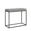 Nordica Concrete 90x40-300 cm betongrå lille træ spisebord med udtræk Tilbud