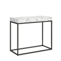 Nordica Marble 90x40-300 cm marmor effekt lille træ spisebord udtræk Tilbud