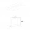 Nordica 90x40-300 cm hvidt lille træ spisebord med udtræk 5 plader Udvalg