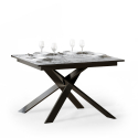 Ganty Marble 90x120-180cm marmor effekt lille træ spisebord med udtræk Tilbud