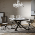 Ganty Marble 90x120-180cm marmor effekt lille træ spisebord med udtræk Kampagne