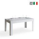 Udtrækkeligt spisebord 90x160-220cm hvidt moderne design Bibi Long På Tilbud