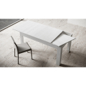 Udtrækkeligt spisebord 90x160-220cm hvidt moderne design Bibi Long Udsalg
