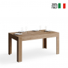 Bibi Long Oak 90x160-220 cm lille spisebord med udtræk bordplader På Tilbud