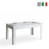 Bibi Long White 90x160-220cm lille spisebord med udtræk bordplader På Tilbud
