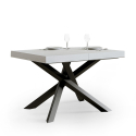 Volantis hvidt 90x130-234cm lille spisebord med 2 udtræk bordplader Tilbud