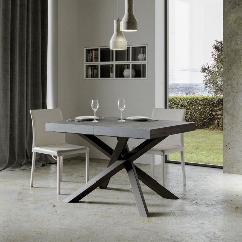 Volantis Concrete 90x130-234cm lille spisebord med 2 udtræk bordplader Kampagne