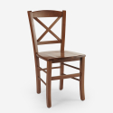 Venezia Croce stol træ design spisebordstol italiensk rustik stil Udsalg