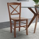Venezia Croce stol træ design spisebordstol italiensk rustik stil På Tilbud