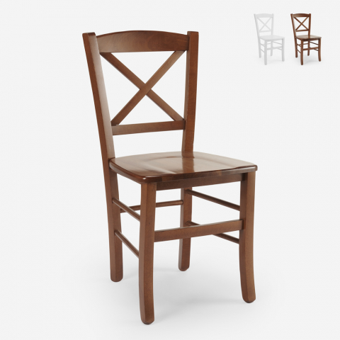 Venezia Croce stol træ design spisebordstol italiensk rustik stil