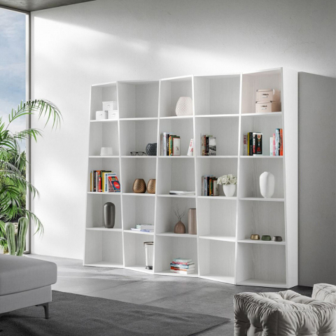 Hvid væg reol moderne design stue kontor Trek 5