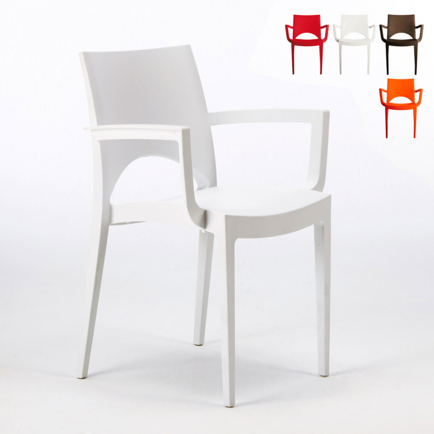 Sæt med 24 Paris Armlæn Grand Soleil stabelbar spisebord stol farver Omkostninger