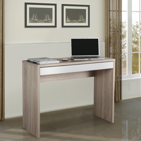 Astra egetræ effekt lille træ skrivebord 100x40 cm med en lang skuffe Kampagne