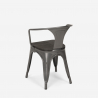 20 stole design metal træ industrielt Lix stil bar køkken steel wood arm 