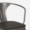 20 stole design metal træ industrielt stil bar køkken steel wood arm 