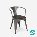 20 stole design metal træ industrielt Lix stil bar køkken steel wood arm Køb