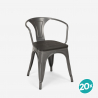 20 stole design metal træ industrielt stil bar køkken steel wood arm Køb