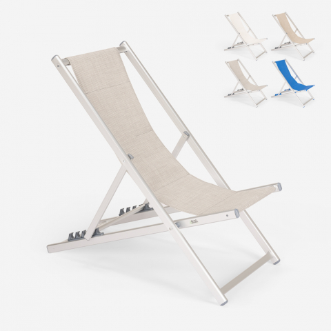 Riccione Gold strandstol sammenfoldelig aluminiums textile havestol