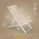 Sæt med 2 Riccione Gold strandstol sammenfoldelig textile havestol Udsalg