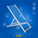 Sæt med 4 Riccione Gold strandstol sammenfoldelig textile havestol Udsalg