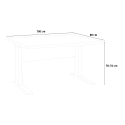 Justerbart højde skrivebord rektangulært design 150x80cm kontorstudie Alfa Udsalg