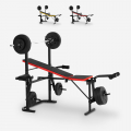Balancer multifunktionel træningsbænk til bænkpres med vægtstang og vægte Kampagne