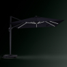 Waikiki Light Dark stor hænge parasol 3x3 m med solcelle LED lys have Rabatter