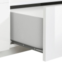 Hatt TV bord blank hvid lav skænk 200x43 cm med 2 skuffer og 2 låger Mængderabat
