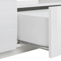 More TV bord blank hvid lav skænk 260x43 cm med 2 skuffe og 4 låger Mængderabat