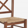 Venezia Croce Paglia AHD massivt træ spisebords stol fletsæde design Rabatter