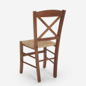 Venezia Croce Paglia AHD massivt træ spisebords stol fletsæde design Udsalg