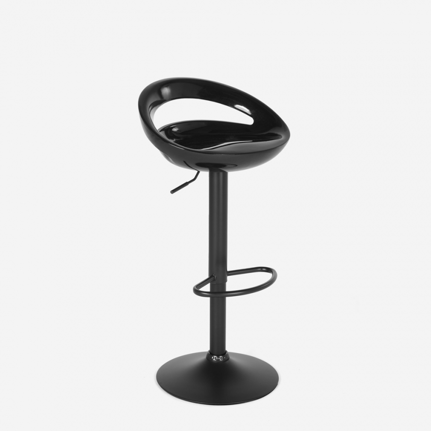 Hollywood Black Edition sort barstol med ryglæn i kunstlæder stål stel Kampagne