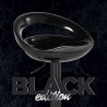 Hollywood Black Edition sort barstol med ryglæn i kunstlæder stål stel Tilbud