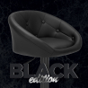 Tucson Black Edition sort barstol med ryglæn i kunstlæder og stål stel Tilbud