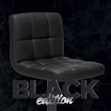 Atlanta Black Edition sort barstol med ryglæn i kunstlæder og stål stel Tilbud