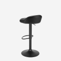 Baltimora Black Edition sort barstol med ryglæn i kunstlæder stål stel Udsalg