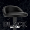 Baltimora Black Edition sort barstol med ryglæn i kunstlæder stål stel Tilbud